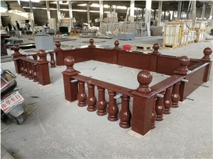 India Red Granite Balustrade Railings Stone