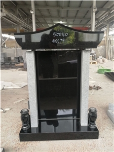 Pagoda Black Monument with Top and Pillar