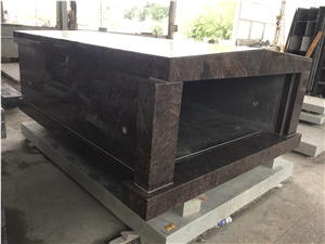 Paradiso Granite Double Crypts Mausoleum Roof Top