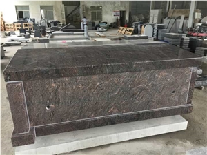 Paradiso Granite Double Crypts Mausoleum Roof Top