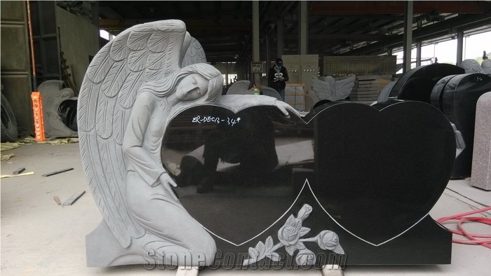 Shanxi Black Granite Stone with Heart