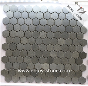 China Basalt Mosaic, Grey Basalt Hexagon Mosaic
