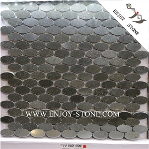 China Grey Basalt Mosaic Basalt Hexagon Mosaic