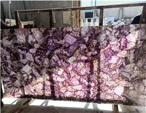 Amethyst Slabs Purple Crystal Semiprecious Stone
