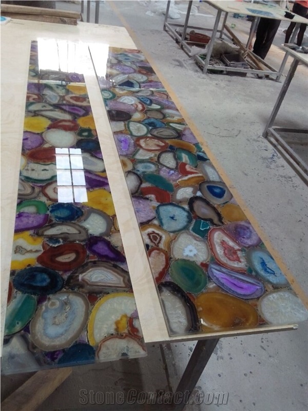 Multicolor Natural Agate Stone Slabs