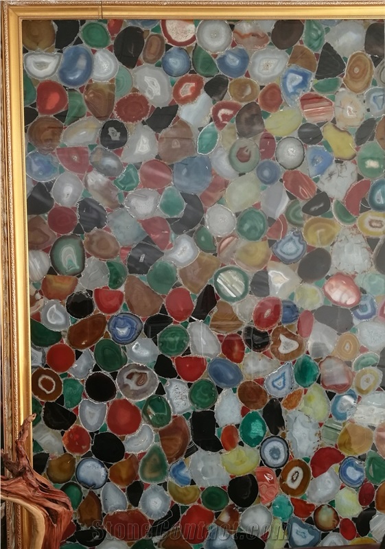 Multicolor Natural Agate Stone Slabs