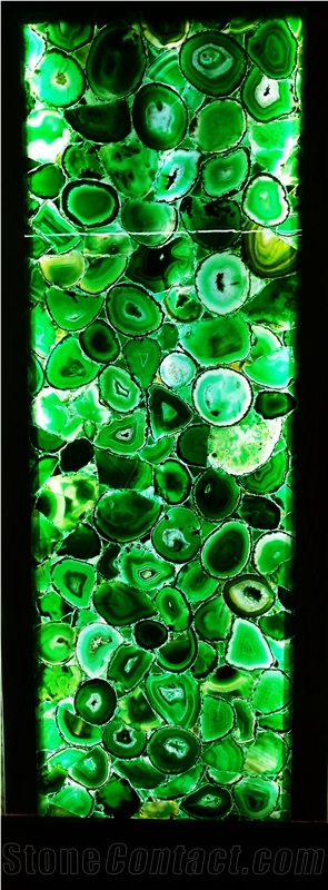 Simiprecious Stone Green Agate Slab