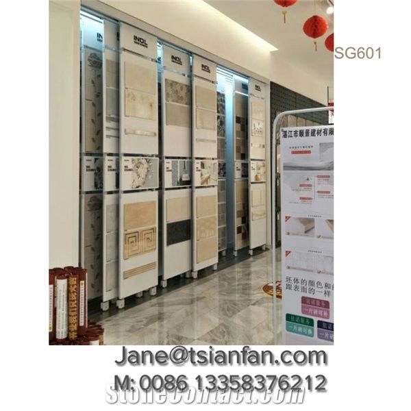 Push-Pull Ceramic Tile Display Stand for Floor