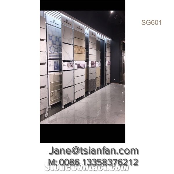 Push-Pull Ceramic Tile Display Stand for Floor