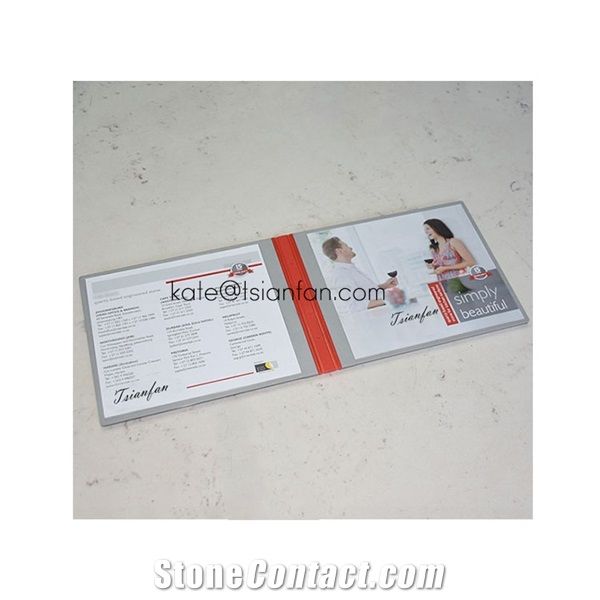Two Pages Plastic Quartz Stone Sample Booklet