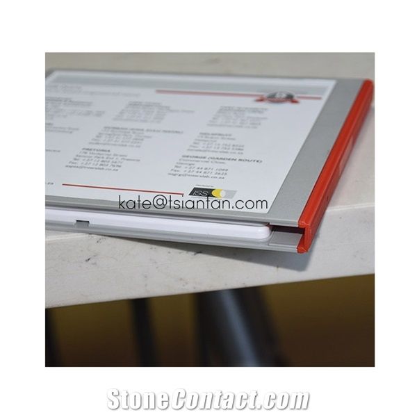 Two Pages Plastic Quartz Stone Sample Booklet