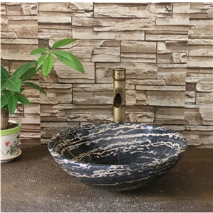 Black Golden Marble Bathroom Wahsbasin