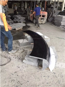 Mongolia Black Basalt Stone Pool Fountain Coping