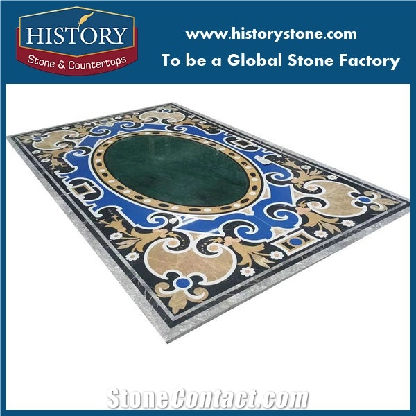 Blue Marble Water Jet Pattern Carpet