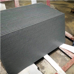 Black Limestone Flamed and Bushhammered Finish
