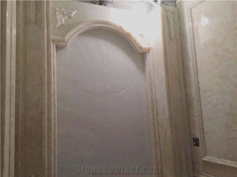 White Ice Onyx Slab with Light Yellow Grains