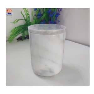 Carrara White Marble Candle Jars with Marble Lid