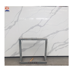White Marble Look Calacatta Quartz for Kitchen