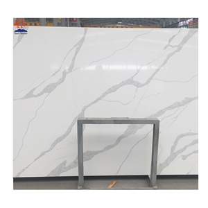 White Marble Look Calacatta Quartz for Kitchen
