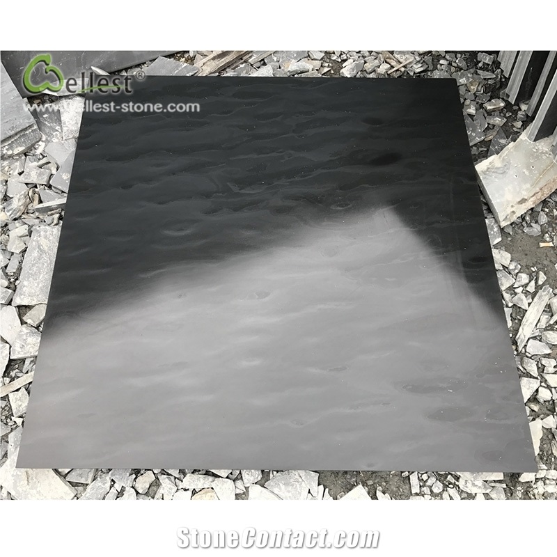 Black Slate Fireplace Surrounding Pedestal
