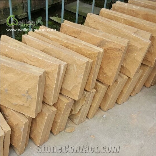 External Wall Split Face Yellow Sandstone Mushroom