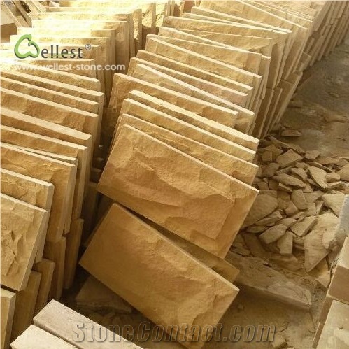 External Wall Split Face Yellow Sandstone Mushroom