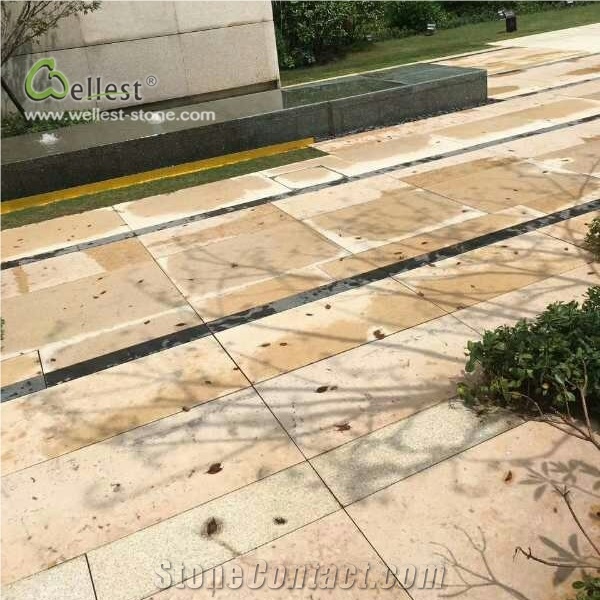 L727 Beige Yellow Limestone Cube Paver
