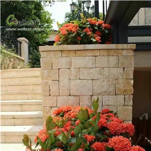 L727 Beige Yellow Limestone Cube Paver