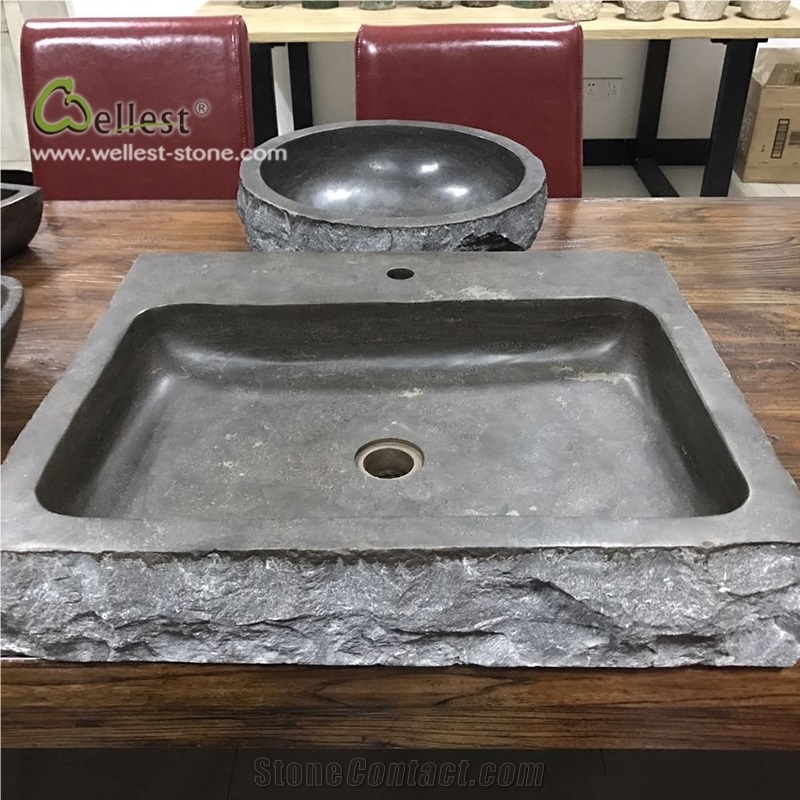 L828 Blue Limestone Basin Sink Washing Bowl