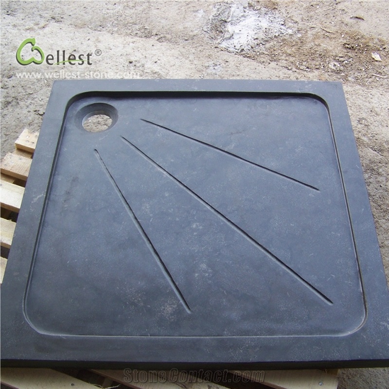 L828 Blue Limestone Shower Pan Shower Tray