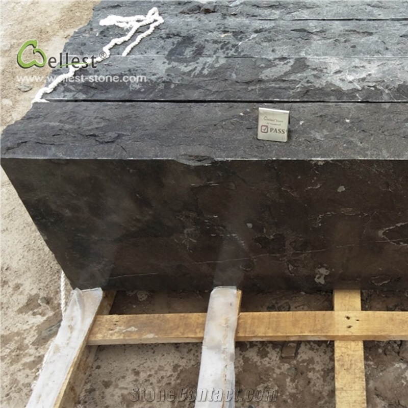 L828 Blue Limestone Steps Treads Acid Washed