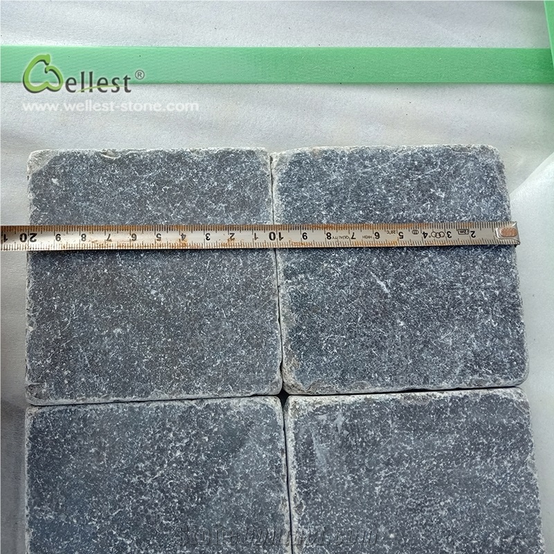 L828 Blue Stone Limestone Cube Paver Antiquetumble