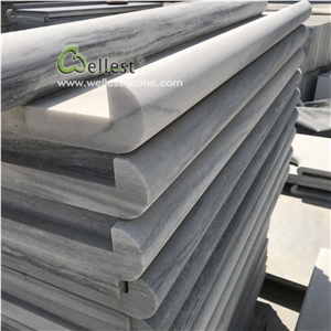 Qt-036 Cloudy Grey Quartz L Bullnose Coping Steps