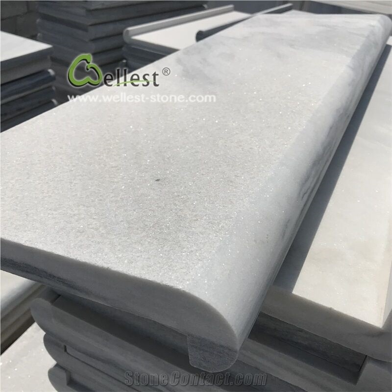 Qt-036 Cloudy Grey Quartz L Bullnose Coping Steps