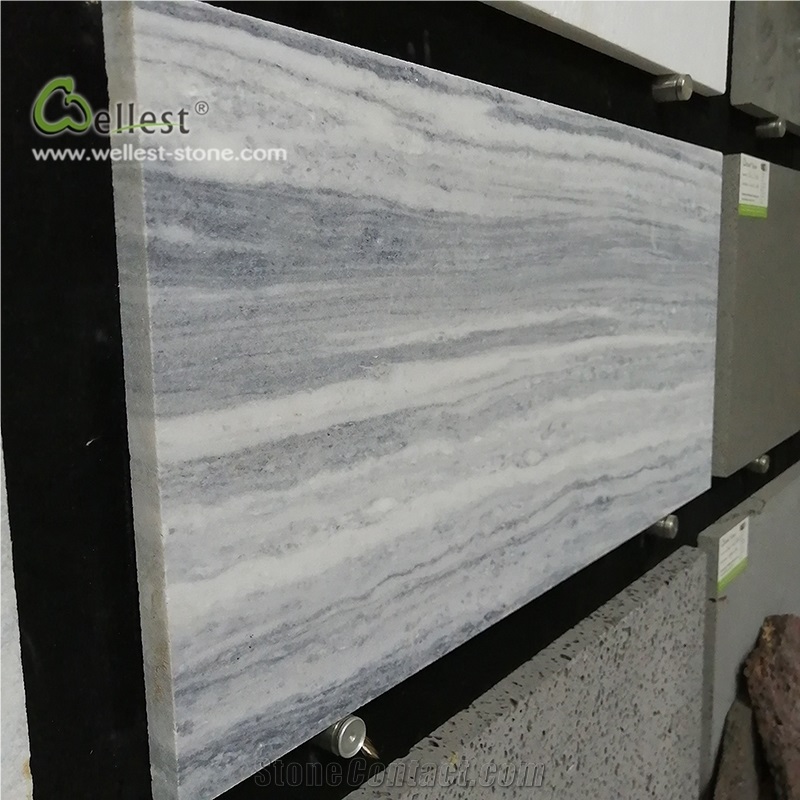 Qt-036 Cloudy Grey Quartzite Straight Vein Tile
