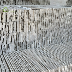 Qt 309 White Quartzite Ledgestone Veneer Panel