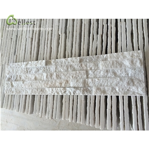 Qt 309 White Quartzite Ledgestone Veneer Panel