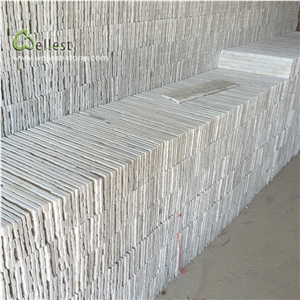 Qt 309 White Quartzite Ledgestone Veneer Panel