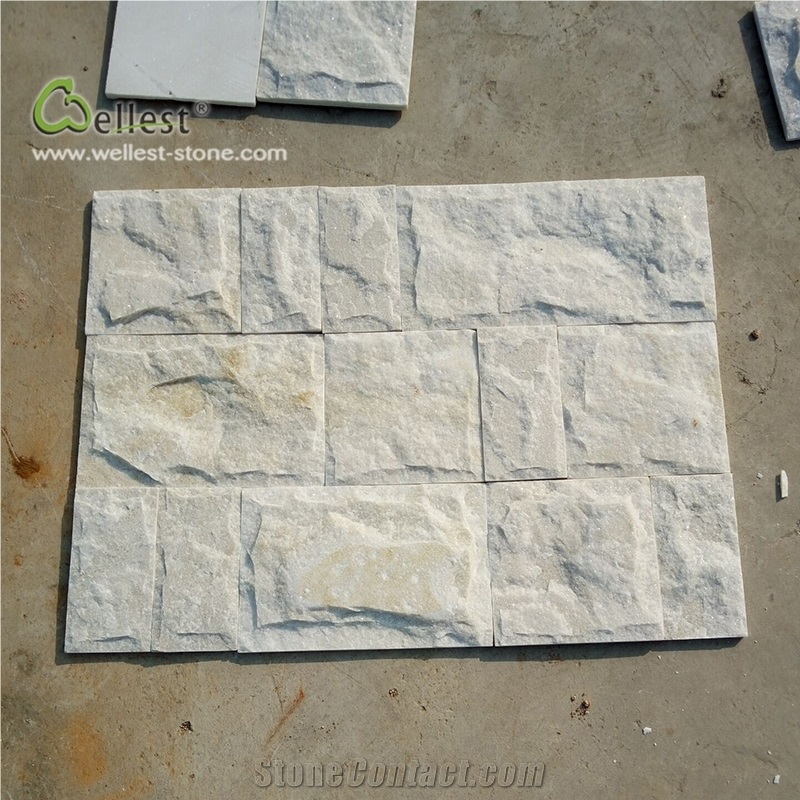 Qt 35 Beige Quartzite Corner Stone Mushroomed