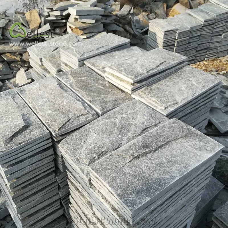 Qt24 Green Quartzite Mushroom Stone Wall Cladding