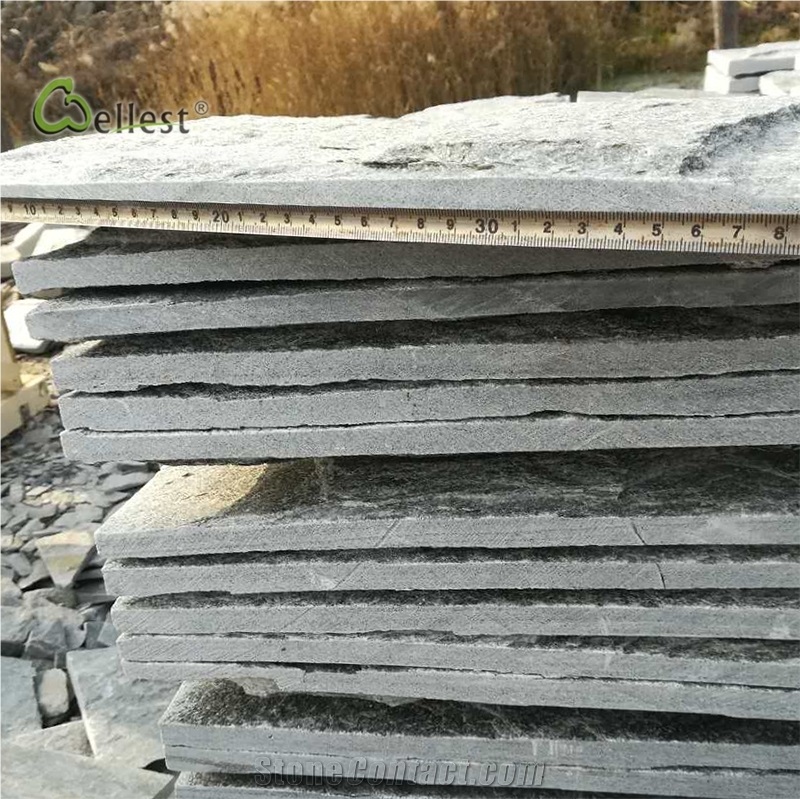 Qt24 Green Quartzite Mushroom Stone Wall Cladding