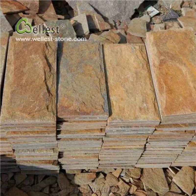 Qt25 Rusty Brown Yellow Quartzite Mushroom Stone