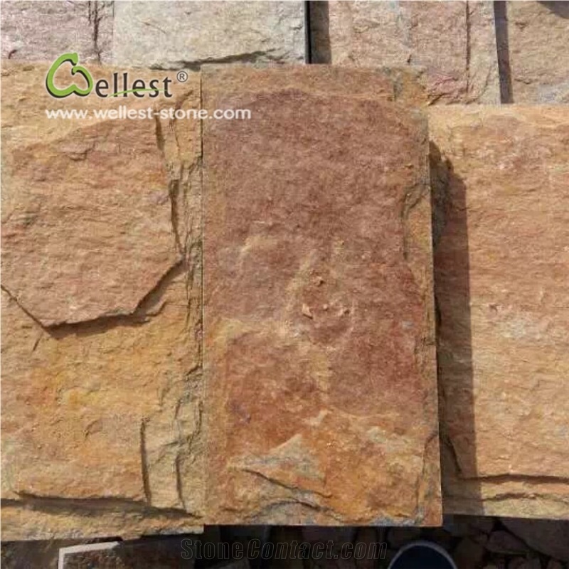 Qt25 Rusty Brown Yellow Quartzite Mushroom Stone