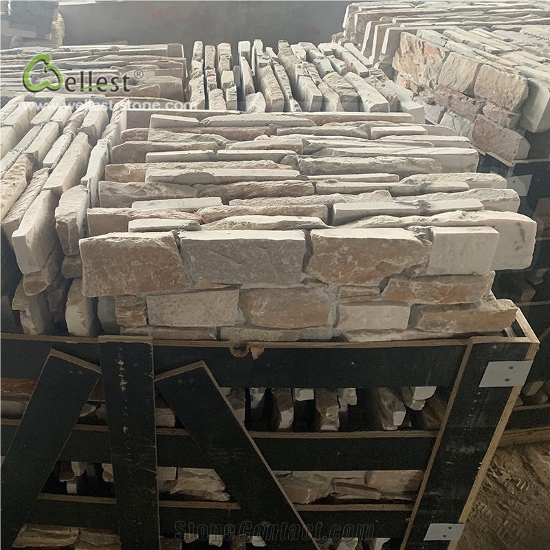 St14 Yellow Wood Slate Z Shape Cement Back Veneer