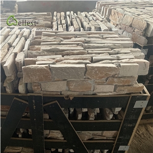 St14 Yellow Wood Slate Z Shape Cement Back Veneer