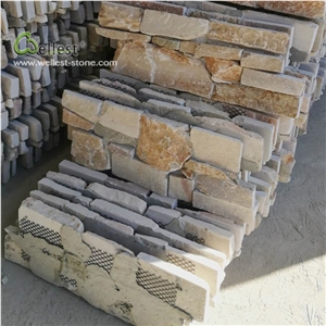 St14 Yellow Wood Slate Z Shape Cement Back Veneer