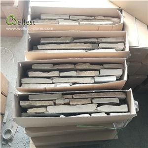 St14 Yellow Wood Slate Z Shape Cement Back Veneer