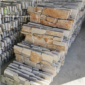 St14 Yellow Wood Slate Z Shape Cement Back Veneer