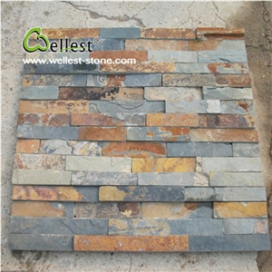 St15 Multi Color Brown Slate Flat Edge Veneer