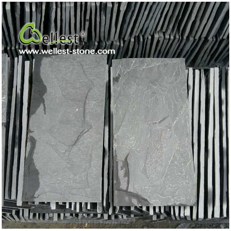 St18 Black Slate Mushroomed Stone Wall Cladding